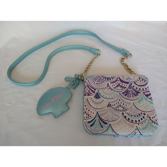 Luv BETSEY JOHNSON Mermaid Crossbody Bag w/charm small mini purse lavender blue - Picture 9 of 16